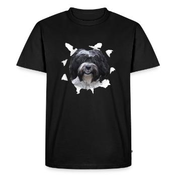 Tibet Terrier - Chien tibétain terrier - T-shirt Premium bio Homme - noir - Devant - Nico (187cm)