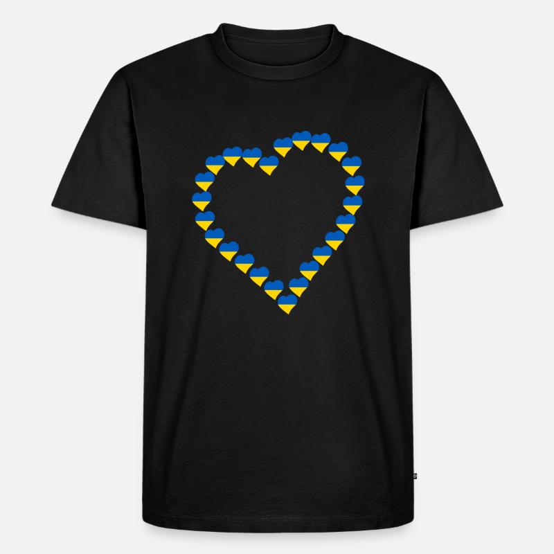 Ukraine Herz Herzchen - Männer Premium Bio T-Shirt - Schwarz