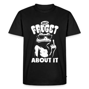 Frog Just froget about it - Frog Word Game - Men's Premium Organic T-Shirt - black - Front - Nico (187cm)