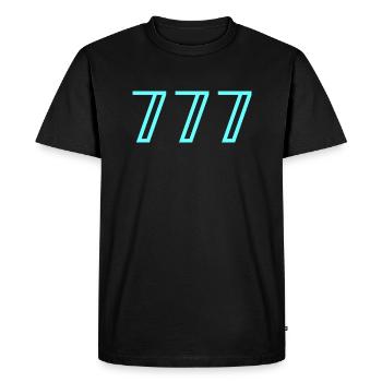 Angel Numbers |777|. - Men's Premium Organic T-Shirt - black - Front - Nico (187cm)