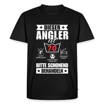 Dieser Angler ist 70. Schonend behandeln - Männer Premium Bio T-Shirt - Schwarz - Vorne - Nico (187cm)