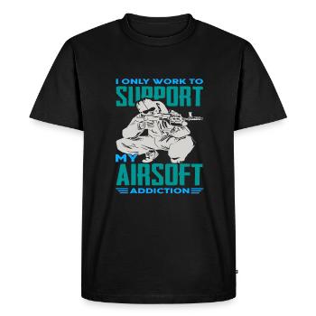 Airsoft - Men's Premium Organic T-Shirt - black - Front - Nico (187cm)