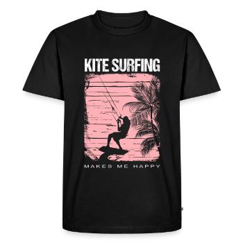 Surf Planche à voile Kitesurf me rend heureux - T-shirt Premium bio Homme - noir - Devant - Nico (187cm)