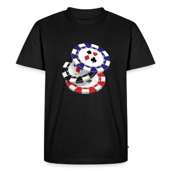 Poker Texas Holdem Pokerface Casino Tout à Vegas - T-shirt Premium bio Homme - noir - Devant - Nico (187cm)