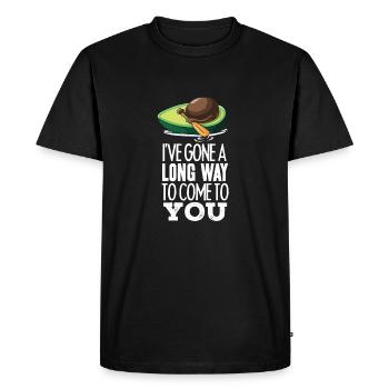 Drôle d'avocat conduisant un fruit de bateau de pêche - T-shirt Premium bio Homme - noir - Devant - Nico (187cm)