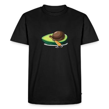 Nourriture d'avocat drôle pagayer un fruit de bateau de pêche - T-shirt Premium bio Homme - noir - Devant - Nico (187cm)