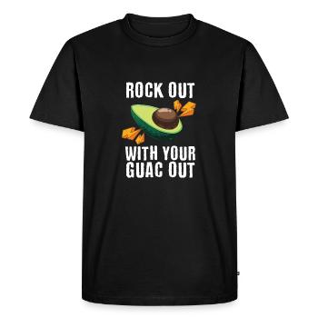 Avocado Fruit Cool Rock Out avec votre Guac Out - T-shirt Premium bio Homme - noir - Devant - Nico (187cm)