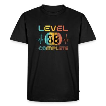 38 ans - 38e anniversaire Niveau 38 Design complet - T-shirt Premium bio Homme - noir - Devant - Nico (187cm)