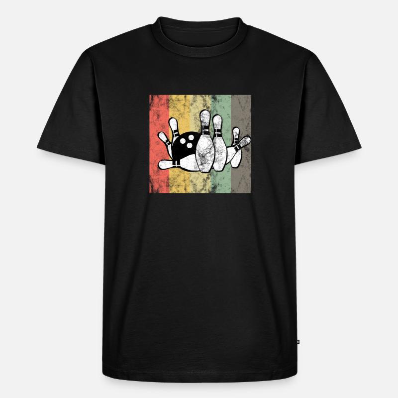 Bowling - Männer Premium Bio T-Shirt - Schwarz