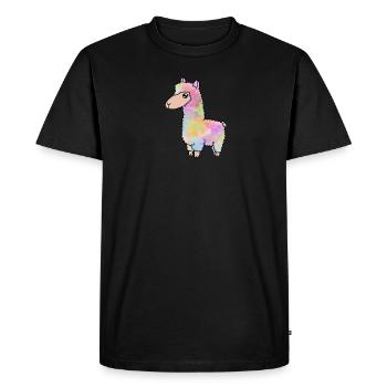 lama - T-shirt Premium bio Homme - noir - Devant - Nico (187cm)