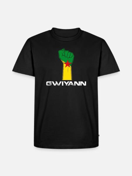 Drapeau Guyane 973 poing Cadeau - T-shirt Premium bio Homme - noir