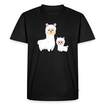 Alpaga bande dessinée conception alpagas motif cadeau animaux - T-shirt Premium bio Homme - noir - Devant - Nico (187cm)