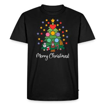 Joyeux Noël Noël Étoiles de Noël - T-shirt Premium bio Homme - noir - Devant - Nico (187cm)