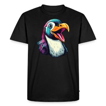 Pingouin parlant cool - T-shirt Premium bio Homme - noir - Devant - Nico (187cm)