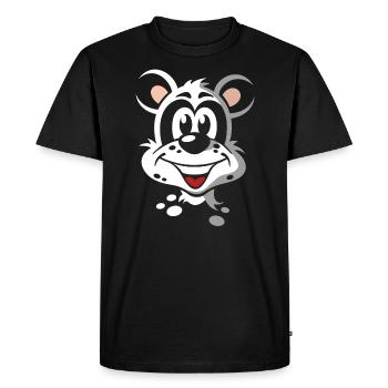 Funny Comic Panda Portrait - Men's Premium Organic T-Shirt - black - Front - Nico (187cm)