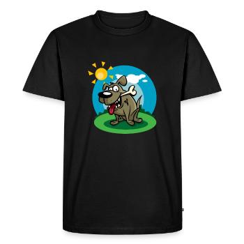 funny_dog - Men's Premium Organic T-Shirt - black - Front - Nico (187cm)