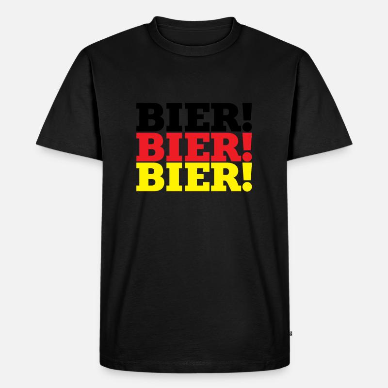 - Bier! Bier! Bier! - Männer Premium Bio T-Shirt - Schwarz