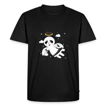 Ange panda - T-shirt Premium bio Homme - noir - Devant - Nico (187cm)