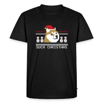 Père Noël moche - T-shirt Premium bio Homme - noir - Devant - Nico (187cm)