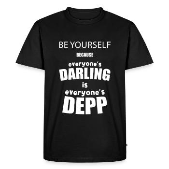 Everyones Darling is everyones Depp. Motivation - Men's Premium Organic T-Shirt - black - Front - Nico (187cm)