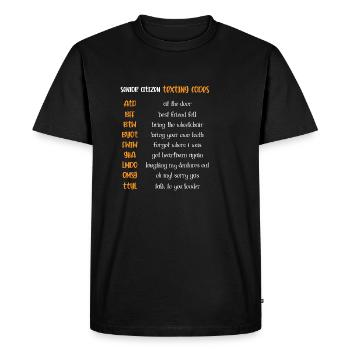 Codes texte Senior Citizen ou Eldery Person Gesch - T-shirt Premium bio Homme - noir - Devant - Nico (187cm)