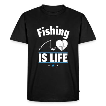 La pêche, c’est la vie, pêche, pêcheur - T-shirt Premium bio Homme - noir - Devant - Nico (187cm)