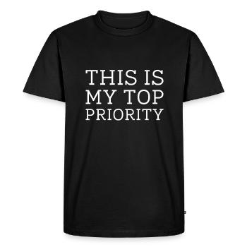 C’est ma priorité absolue - T-shirt Premium bio Homme - noir - Devant - Nico (187cm)
