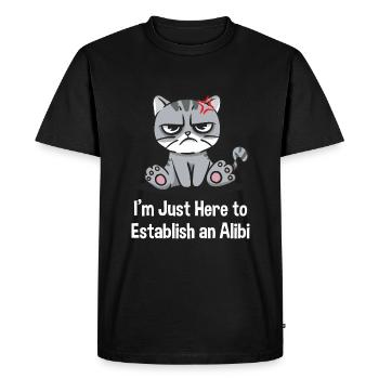 Je suis juste là pour créer un alibi Funny - T-shirt Premium bio Homme - noir - Devant - Nico (187cm)