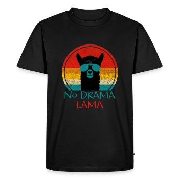 No drama Lama | Quote, Lama cadeau - T-shirt Premium bio Homme - noir - Devant - Nico (187cm)