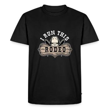 Je cours ce rodéo - T-shirt Premium bio Homme - noir - Devant - Nico (187cm)