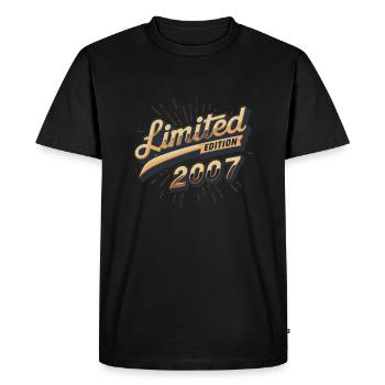 Édition Limitée 2007 18ème Cadeau d’Anniversaire - T-shirt Premium bio Homme - noir - Devant - Nico (187cm)