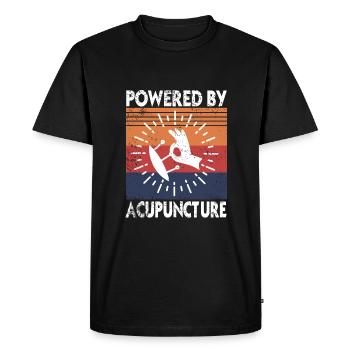Propulsé par l’acupuncture - T-shirt Premium bio Homme - noir - Devant - Nico (187cm)