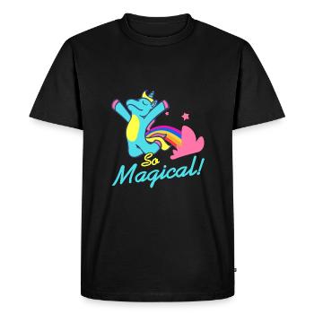 Si magique l unicorn pet pet rainbow pet - T-shirt Premium bio Homme - noir - Devant - Nico (187cm)
