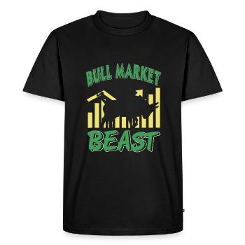 Bête du marché haussier - T-shirt Premium bio Homme - noir - Devant - Nico (187cm)