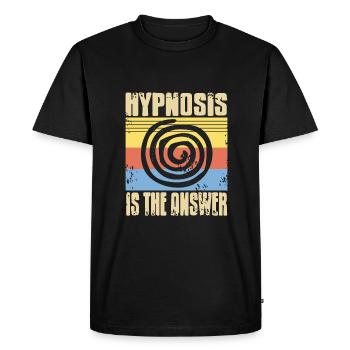 L’hypnose est la réponse - T-shirt Premium bio Homme - noir - Devant - Nico (187cm)