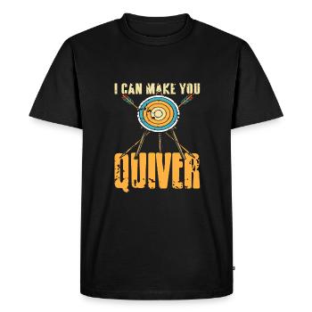 Je peux te faire trembler - T-shirt Premium bio Homme - noir - Devant - Nico (187cm)