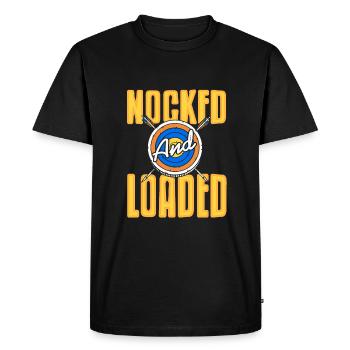 Geladen und entsicherT Nocked and Loaded - Men's Premium Organic T-Shirt - black - Front - Nico (187cm)