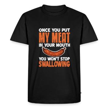 Once you have my flesh in your mouth - Men's Premium Organic T-Shirt - black - Front - Nico (187cm)