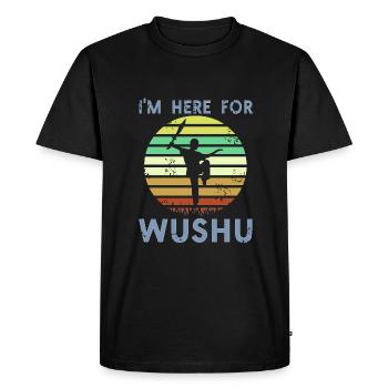 Je suis ici à cause du Wushu - T-shirt Premium bio Homme - noir - Devant - Nico (187cm)
