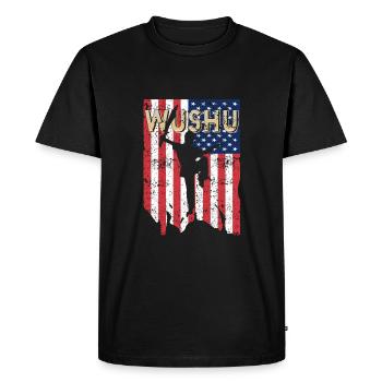 États-Unis USA Wushu - T-shirt Premium bio Homme - noir - Devant - Nico (187cm)