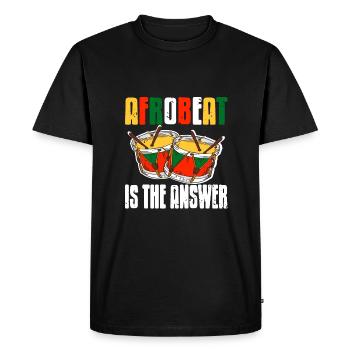 L’afrobeat est la réponse - T-shirt Premium bio Homme - noir - Devant - Nico (187cm)