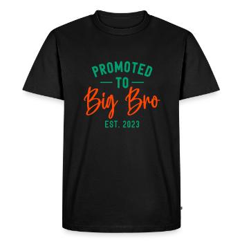Level up to Big bro 2023 cool Promoted Big Bro - Men's Premium Organic T-Shirt - black - Front - Nico (187cm)