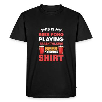 Beer Pong Beer Pong - Men's Premium Organic T-Shirt - black - Front - Nico (187cm)
