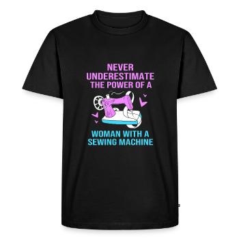 Sewing Machine Seamstress - Men's Premium Organic T-Shirt - black - Front - Nico (187cm)