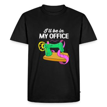 Couturière à la machine à coudre - T-shirt Premium bio Homme - noir - Devant - Nico (187cm)