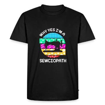 Couturière à la machine à coudre - T-shirt Premium bio Homme - noir - Devant - Nico (187cm)