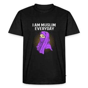 Musulman Islam Musulman Musulman Aïd Moubarak - T-shirt Premium bio Homme - noir - Devant - Nico (187cm)