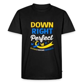 Trisomie 21 du syndrome de Down - T-shirt Premium bio Homme - noir - Devant - Nico (187cm)