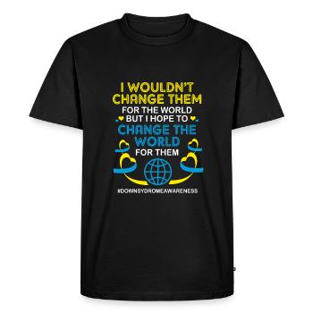 Trisomie 21 - T-shirt Premium bio Homme - noir - Devant - Nico (187cm)