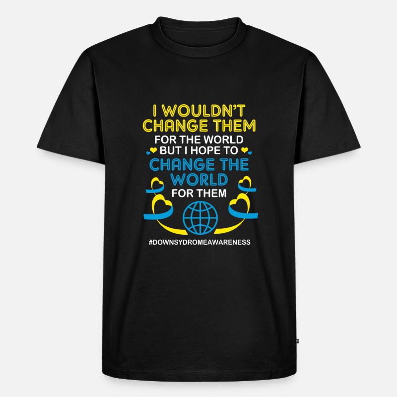 Down Syndrom - Männer Premium Bio T-Shirt - Schwarz